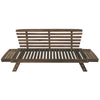 Outdoor Adjustable Patio Wooden Daybed Sofa Chaise Lounge With Cushions for Small Places, Brown Finish+Beige Cushion