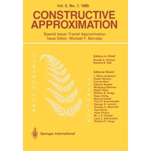 Constructive Approximation: Special Issue: Fractal Approximation - Paperback