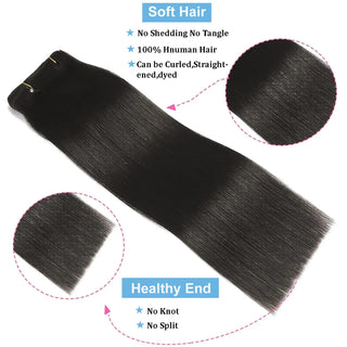 Natural Black Color Clip Ins Remy Hair