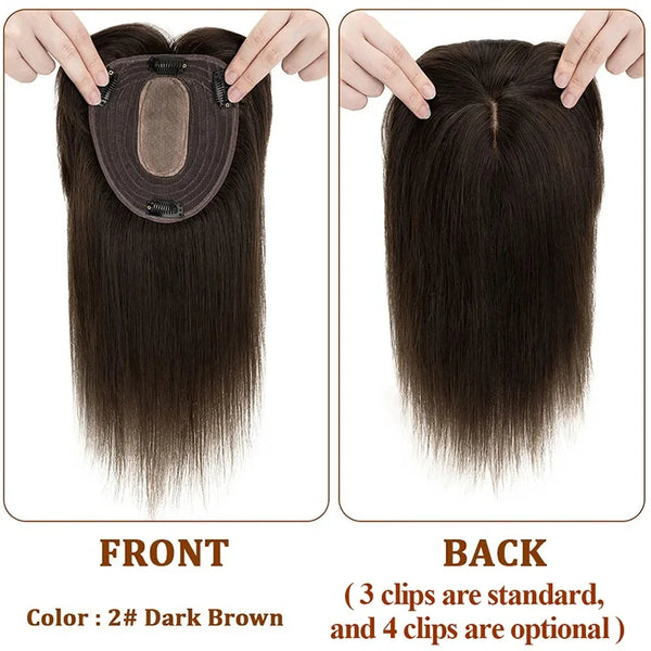 Women Toupee With Bangs Breathable 100% Real Human Hairpiece Blonde Color Wigs