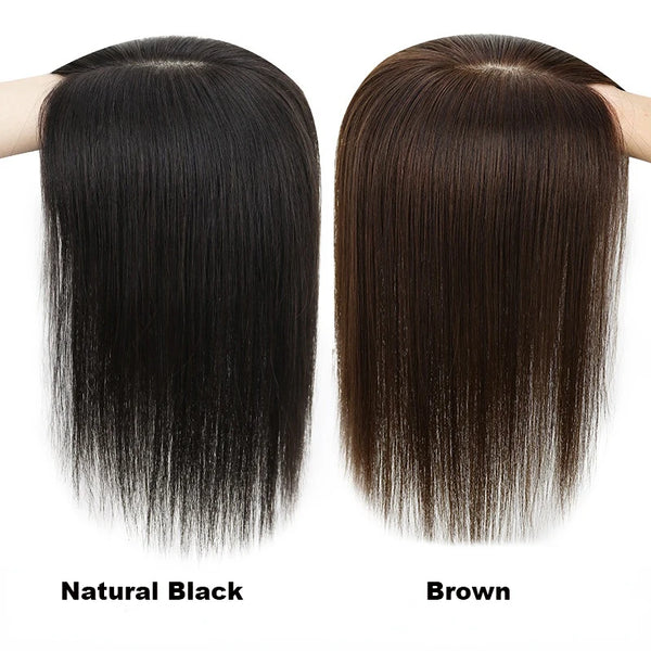 Soft Real Human Hairpiece Blonde Color Women Hair Toppers