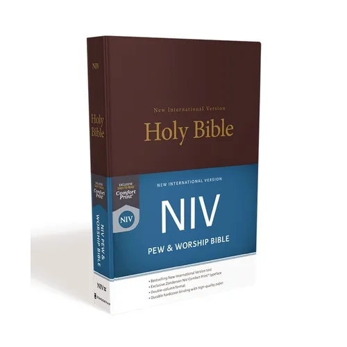 NIV, Pew and Worship Bible, Hardcover, Burgundy - Hardcover