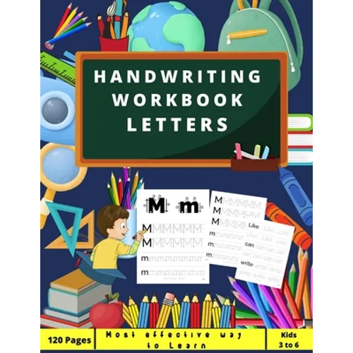 Handwriting Workbook LETTERS: Preschool, Kindergarten, Pre K writing paper with lines, suitable for kids ages 3 to 6, handwriting upper&lowercase tr - Paperback