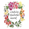 Weekly Diabetes Record: Flower Cover, Enough For 106 Weeks or 2 Years, Blood Sugar / Insulin Dose & Grams Carb Tracker, 4 Time Before-After (B - Paperback