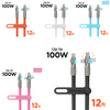 HyperGear Chunky180° 100W USB-C to USB-C Rugged Fast Charge Cable 12ft