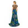 Mix-Media Side Flounce Gown