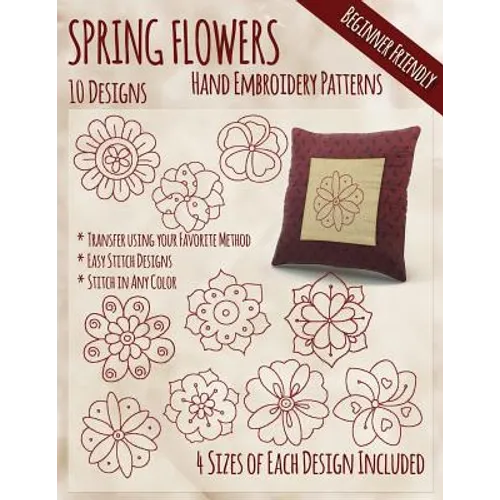 Spring Flowers Hand Embroidery Patterns - Paperback