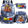 Youth Dragon Ball Backpack Student Shoulder Bag Travel Bag 3-Piece Set