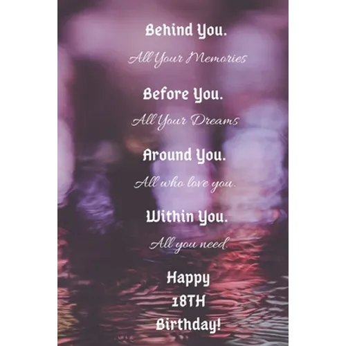 Behind You All Your Memories Before You All Your Dreams Happy 18th Birthday - Paperback