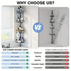 4-Tier Corner Shower Organizer Telescopic Pole Rustproof Bathroom Storage Black