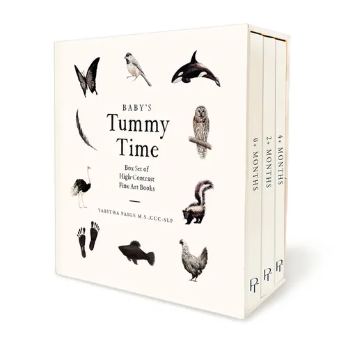 Baby's Tummy Time Book Box Set: A 3-Book Box Set of High-Contrast Art for Visual Stimulation at Tummy Time - Hardcover