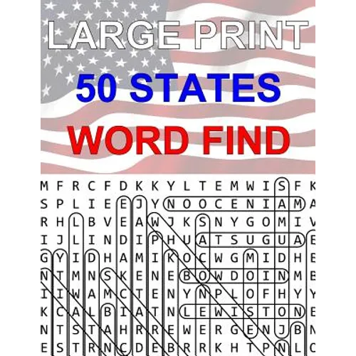 50 States Large Print Word Find: Easy to Read Themed Word Search Puzzle Book - Paperback