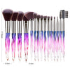 15 pcs Makeup Brushes Diamond Crystal Handle Makeup Tools Foundation Eyeshadow Brush