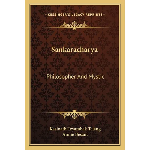 Sankaracharya: Philosopher And Mystic - Paperback