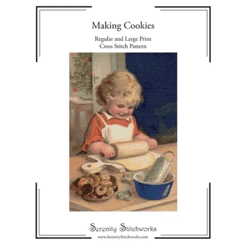 Making Cookies Cross Stitch Pattern: Regular and Large Print Cross Stitch Chart - Paperback
