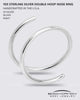 Double Hoop Nose 925 Sterling Silver Spiral Nose Ring