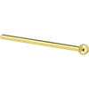 Solid 14K Yellow Gold 1.5mm Ball Nose Ring