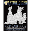 Cats and Dogs Coloring Book For Adults ( Floral Tangle Art Therapy) (Volume 2) - Paperback