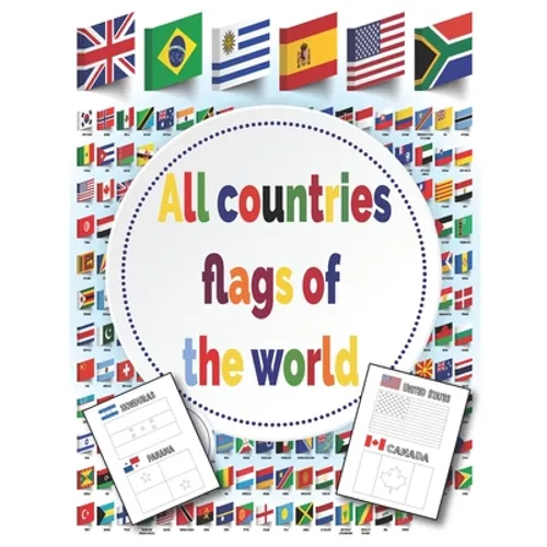 All Countries Flags of The World: Coloring Book - With color guides - Flags Around the world - Paperback