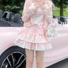 Pink Polka Dot Ruffle Skirt