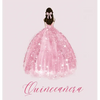 Quinceanera Guest Book with pink dress (hardback) - Hardcover