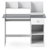 Kids Study Desk with Hutch, Drawer & Shelves