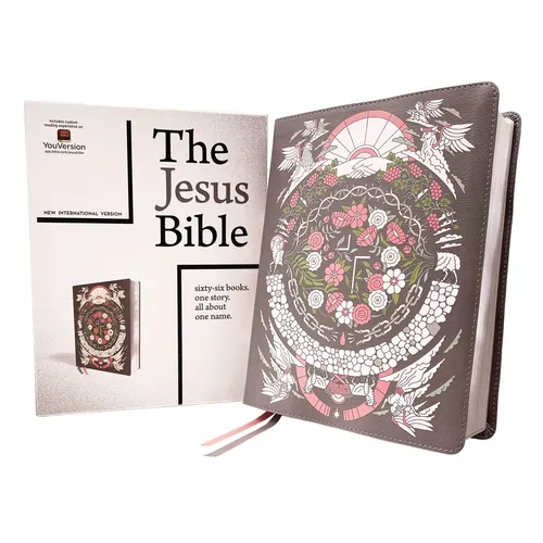 The Jesus Bible Artist Edition, Niv, Leathersoft, Gray Floral, Comfort Print - Imitation Leather