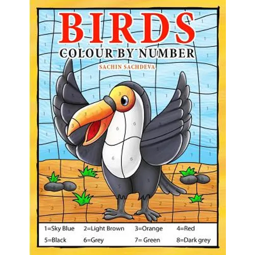 Birds: Colour by Number book for Kids and preschoolers - Paperback