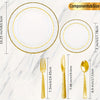 50PCS Clear Plastic Dinnerware Set Reusable Plates Cups Cutlery Wedding Party