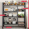 4-Tier Rolling Storage Rack with Baskets, Metal Utility Shelf on Wheels, Kitchen Garage Organizer