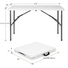 4ft/6ft Portable Plastic Folding Table – Indoor & Outdoor Dining