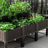 Raised Garden Bed Planter Box w/ Drainage Outdoor Balcony Vegetable Flower