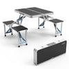 4FT Folding Camping Table w/4 Seats Portable Aluminum Table Set