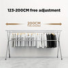 Extendable 48.4"-78.7" Folding Laundry Rack Indoor Outdoor Clothes Dryer