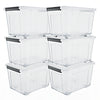 72/97QT Storage Box with Wheels & Lid – Stackable Heavy Duty Organizer 4-6-Pack
