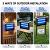 Solar Bug Zapper Outdoor 4500V Electric Mosquito Fly Trap Wireless Portable