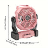 10400mAh 13hrs Rechargeable Automatic Oscillating Camping Fan with LED and Hook