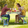 4FT Folding Camping Table w/4 Seats Portable Aluminum Table Set