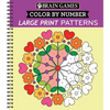 Brain Games - Color by Number - Large Print: Patterns (Stress Free Coloring Book) - Spiral