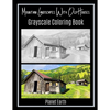Mountain Landscapes With Old Houses Grayscale Coloring Book - Paperback
