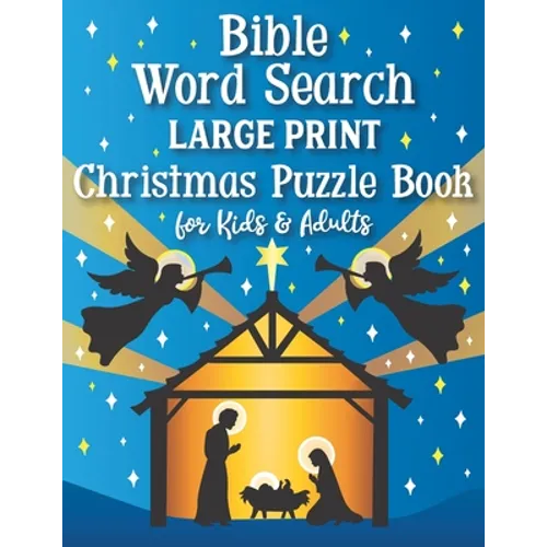 Bible Word Search Large Print Christmas Puzzle Book for Kids and Adults - Paperback
