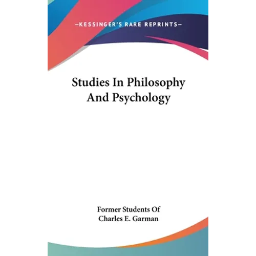 Studies In Philosophy And Psychology - Hardcover