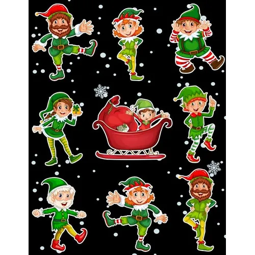 Christmas Holiday Sticker Album Dancing Elves: 100 Plus Pages For PERMANENT Sticker Collection, Activity Book For Boys and Girls - 8.5 by 11 - Paperback