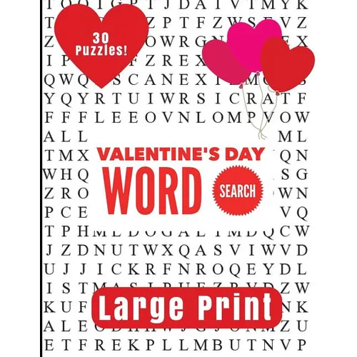 Valentine's Day Large Print Word Search - Paperback