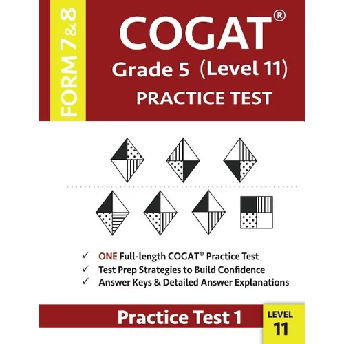 COGAT Grade 5 Level 11 Practice Test Form 7 And 8: CogAT Test Prep Grade 5: Cognitive Abilities Test Practice Test 1 - Paperback