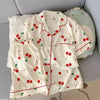 Cute Cherry Print Summer Pajama Set