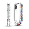 925 Sterling Silver Hoop Earrings with Zircon | Classic U-Shaped Women Jewelry