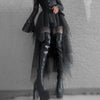 Casual Skirts Punk Sexy Net Yarn High-Waisted Irregular Skirt for Women Summer New European and American Gothic Style Versatile