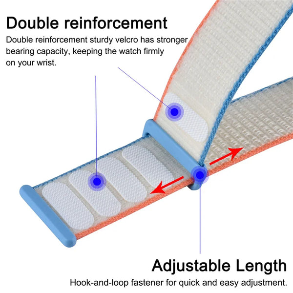 Nylon Band for Apple Watch Strap 49mm 45mm 41mm 44mm 40mm 42mm 46mm Adjustable Elastic Bracelet iWatch Ultra Serie 10 9 5 SE 678