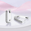925 Sterling Silver Hoop Earrings with Zircon | Classic U-Shaped Women Jewelry